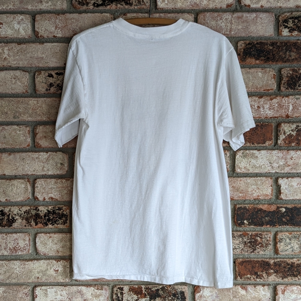 ๐พ Vintage 90s Dog Graphic T-shirt M/L White and Black - Picture 4 of 5